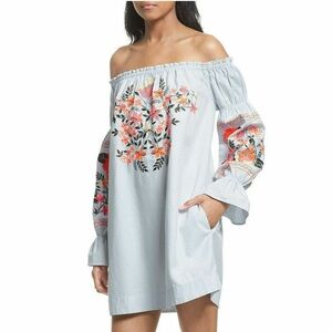 Free People Fleur Du Jour Embroidered Mini Shift Dress Size Medium / NWT